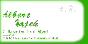 albert hajek business card